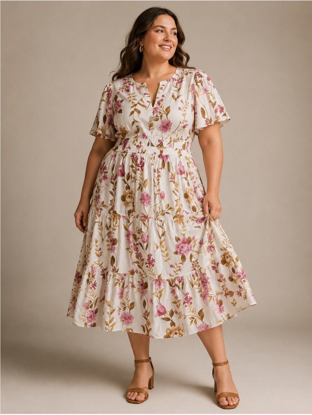 Anthropologie Meadow Rhodes tiered maxi dress size 3X somerset cottagecore
